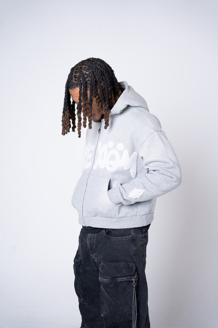 "FREDÖM" ZIP UP (FADED GRAY)