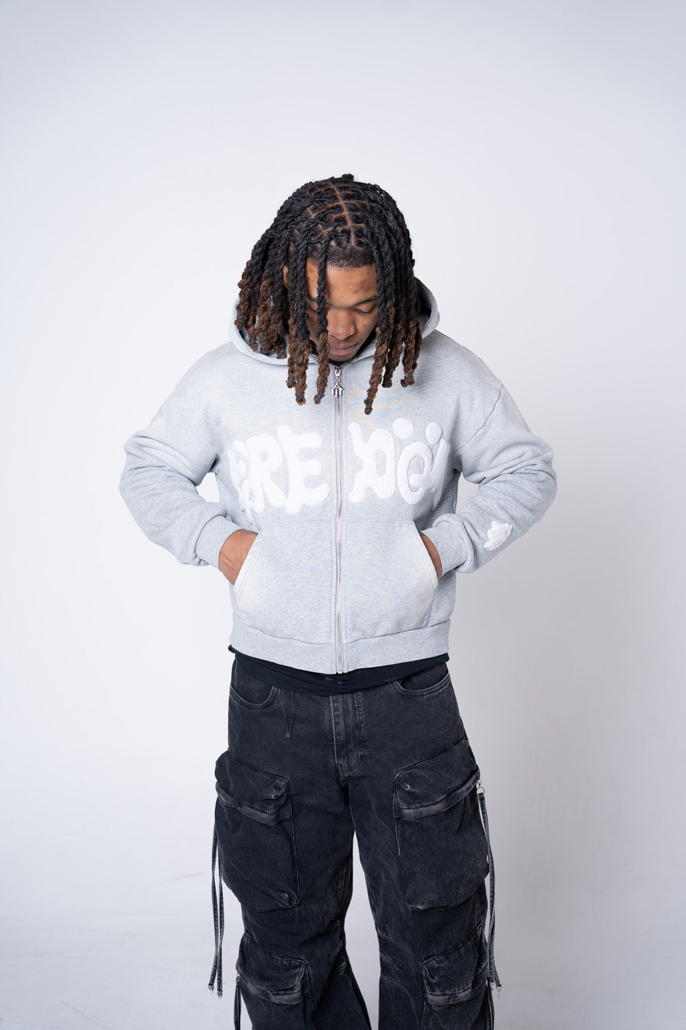 "FREDÖM" ZIP UP (FADED GRAY)